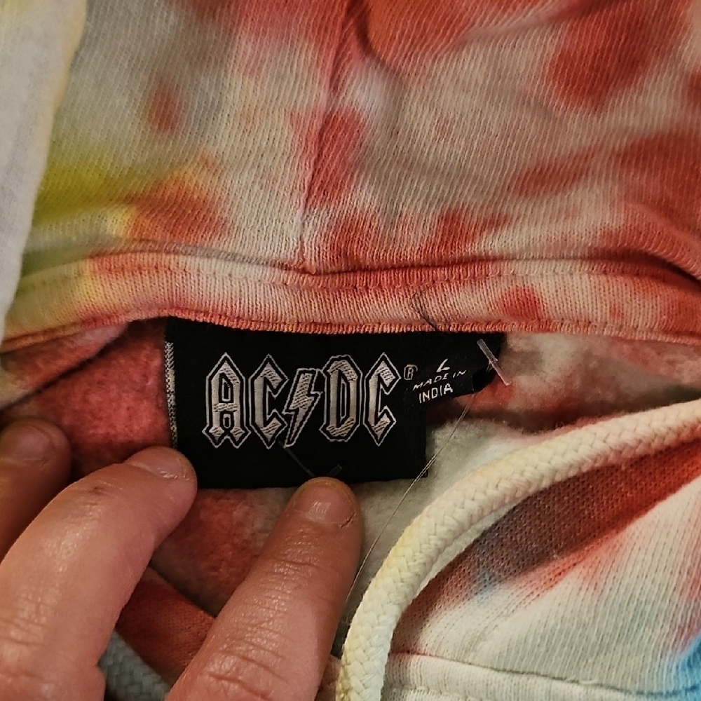 Tie-Dye AC/DC Hoodie (L) - Picture 2 of 4